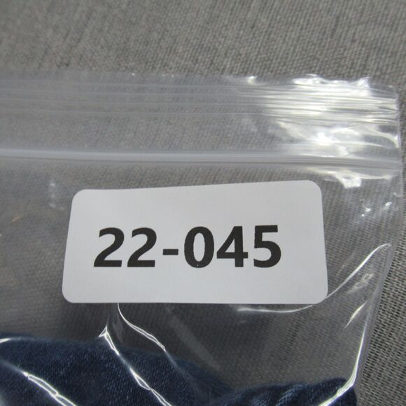 VTG Xhilaration Jean Overall Shorts Shortalls Women 11 Blue Denim Back Patch Y2K - Picture 12 of 12